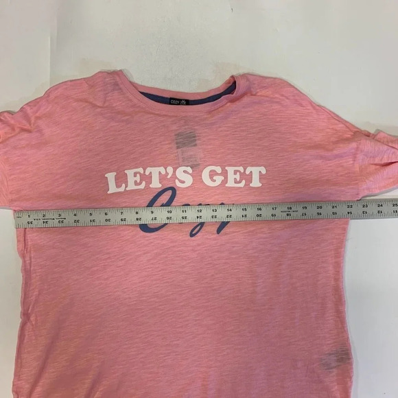 Cozy‎ Zoe Women's Let's Get Cozy Long Sleeve Pink & Blue Pajama Top Size M BWT - Picture 11 of 13